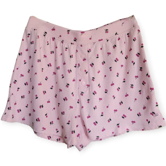 Victoria's Secret Pink Cherry Print Pointelle 100% Cotton Boxer Shorts XS NWT - Picture 6 of 16
